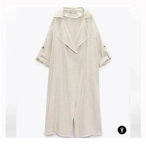 zara linen blend coat